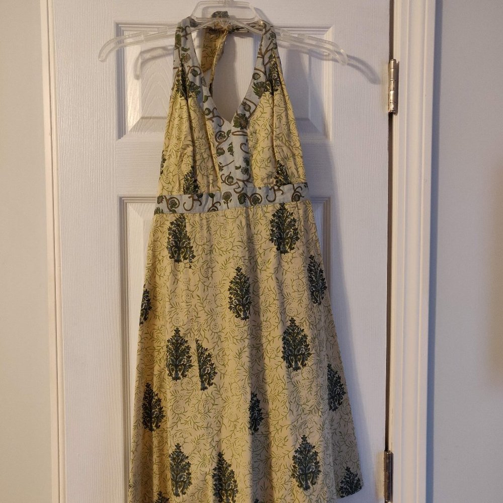 Green Floral Halter Sundress